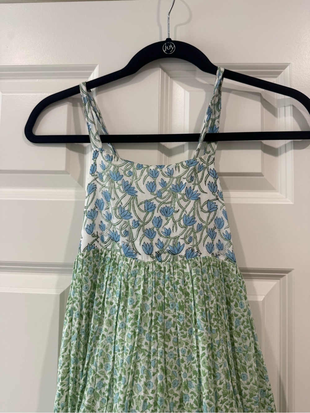 Women’s Green and Blue Floral Maxi Dress - Picture 3 of 4